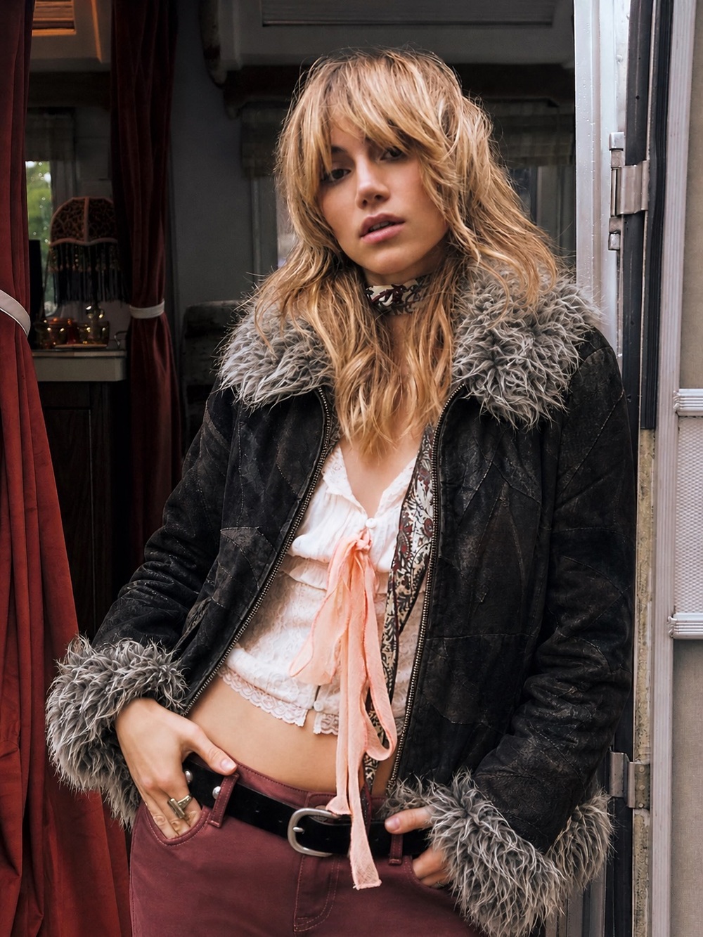 Vintage Patchwork Suede Jacket